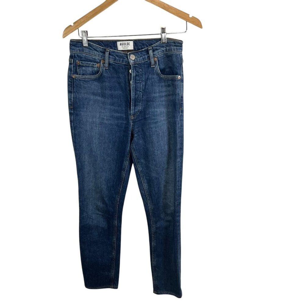 Agolde Size 26 Jeans Nico High Rise Slim Fit Dark Wash Fixation Casual Classic